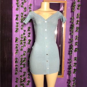 Fashion nova Jaslyn off shoulder baby blue mini dress size M